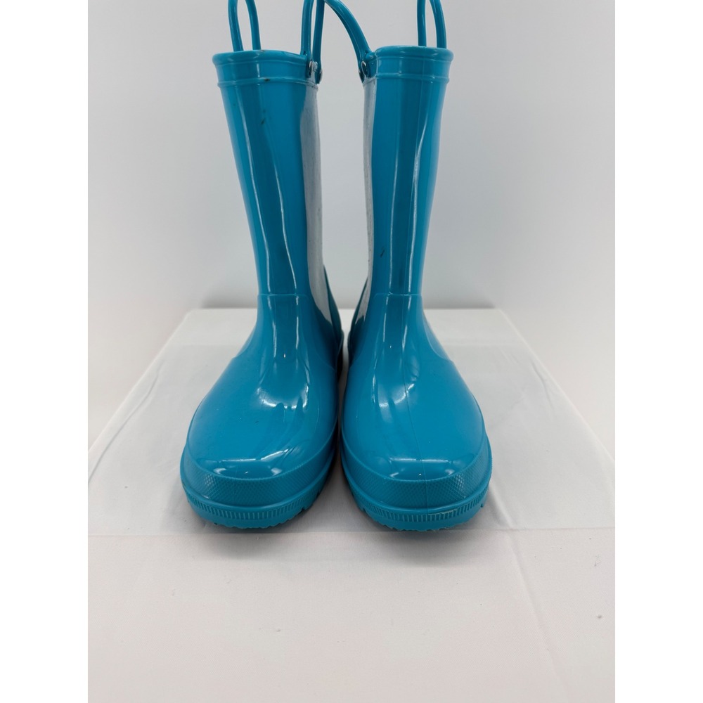 Unbranded Rain Boots Kids Size 4 Sky Blue Good Waterproof Pull On Handles